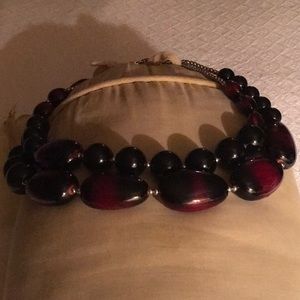 Beautiful Chico’s red/black necklace